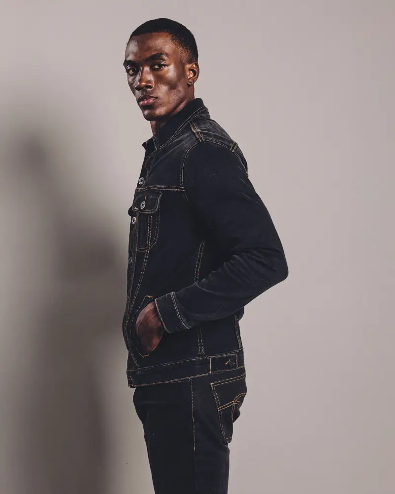 DENIM JACKET STONE BLACK